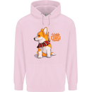 A Welsh Corgi Illustration Mens 80% Cotton Hoodie Light Pink