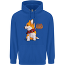 A Welsh Corgi Illustration Mens 80% Cotton Hoodie Royal Blue