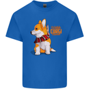A Welsh Corgi Illustration Mens Cotton T-Shirt Tee Top Royal Blue