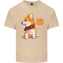 A Welsh Corgi Illustration Mens Cotton T-Shirt Tee Top Sand