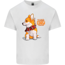 A Welsh Corgi Illustration Mens Cotton T-Shirt Tee Top White