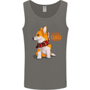 A Welsh Corgi Illustration Mens Vest Tank Top Charcoal