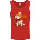 A Welsh Corgi Illustration Mens Vest Tank Top Red
