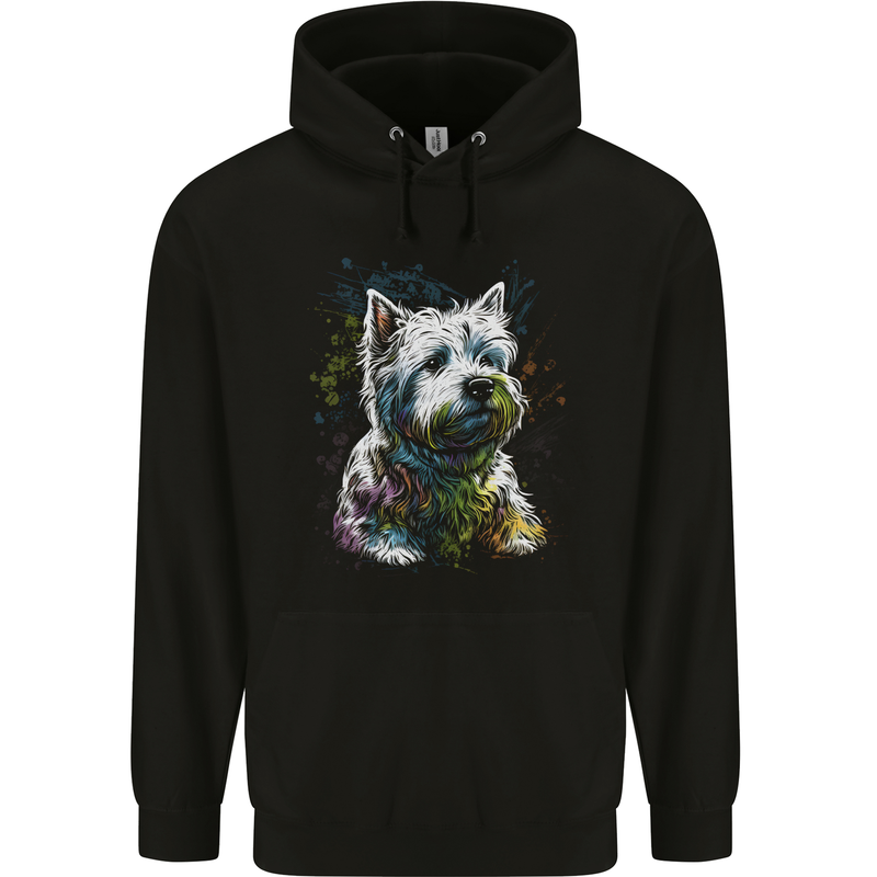 A West Highland White Terrier Dog Childrens Kids Hoodie Black