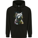 A West Highland White Terrier Dog Mens 80% Cotton Hoodie Black