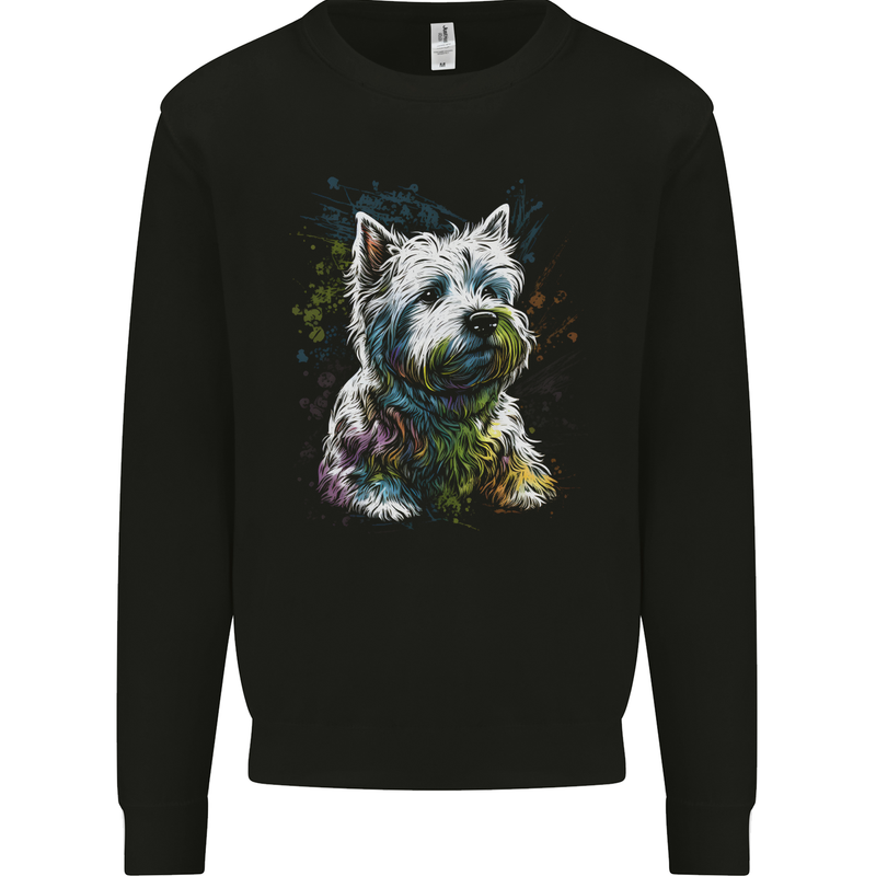 A West Highland White Terrier Dog Mens Sweatshirt Jumper Black