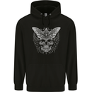A White Moth Skull Childrens Kids Hoodie Black