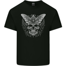 A White Moth Skull Kids T-Shirt Childrens Black