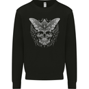 A White Moth Skull Mens Sweatshirt Jumper Black