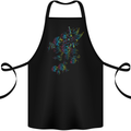 A Winged Skull With Flowers Cotton Apron 100% Organic Black