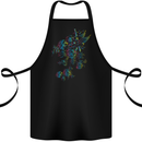 A Winged Skull With Flowers Cotton Apron 100% Organic Black