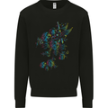 A Winged Skull With Flowers Mens Sweatshirt Jumper Black