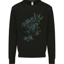A Winged Skull With Flowers Mens Sweatshirt Jumper Black