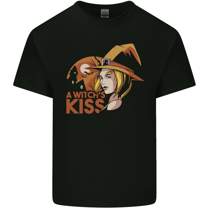 A Witch Kiss Halloween Kids T-Shirt Childrens Black