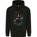 A Witch Playing a Guitar Halloween Fantasy Childrens Kids Hoodie Black