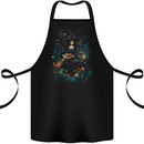 A Witch Playing a Guitar Halloween Fantasy Cotton Apron 100% Organic Black