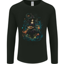 A Witch Playing a Guitar Halloween Fantasy Mens Long Sleeve T-Shirt Black