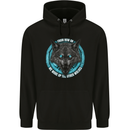 A Wolf on a Tribal Background Childrens Kids Hoodie Black