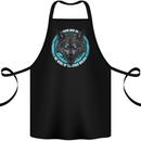 A Wolf on a Tribal Background Cotton Apron 100% Organic Black