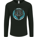 A Wolf on a Tribal Background Mens Long Sleeve T-Shirt Black