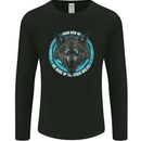 A Wolf on a Tribal Background Mens Long Sleeve T-Shirt Black