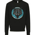 A Wolf on a Tribal Background Mens Sweatshirt Jumper Black