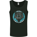 A Wolf on a Tribal Background Mens Vest Tank Top Black