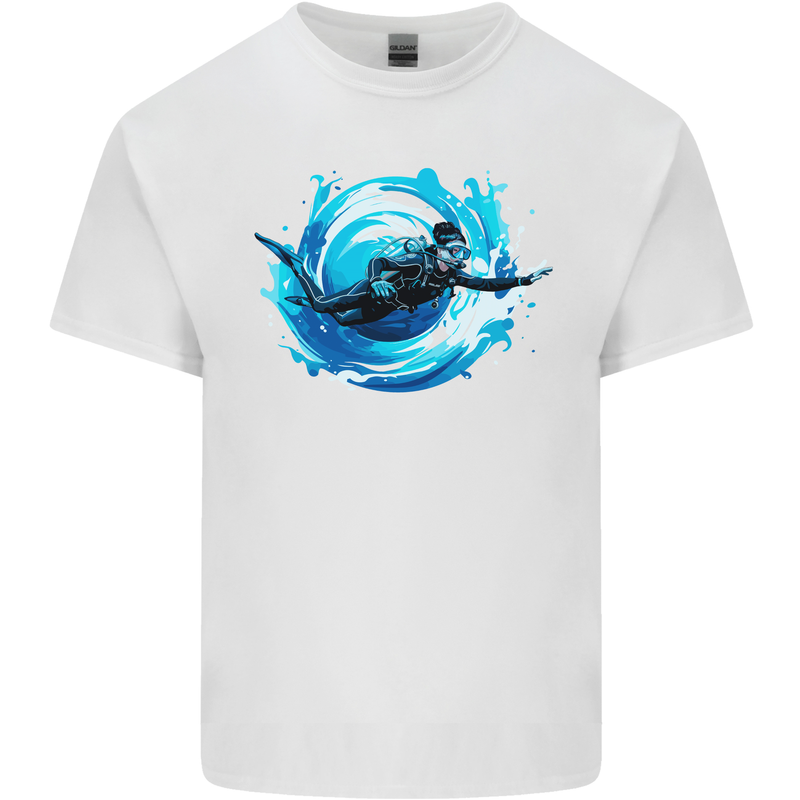 A Woman Scuba Diver Female Diving Kids T-Shirt Childrens White