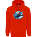 A Woman Scuba Diver Female Diving Mens 80% Cotton Hoodie Bright Red