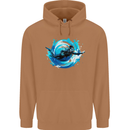 A Woman Scuba Diver Female Diving Mens 80% Cotton Hoodie Caramel Latte