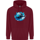 A Woman Scuba Diver Female Diving Mens 80% Cotton Hoodie Maroon