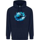 A Woman Scuba Diver Female Diving Mens 80% Cotton Hoodie Navy Blue