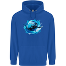 A Woman Scuba Diver Female Diving Mens 80% Cotton Hoodie Royal Blue