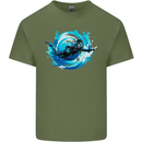 A Woman Scuba Diver Female Diving Mens Cotton T-Shirt Tee Top Military Green