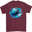 A Woman Scuba Diver Female Diving Mens T-Shirt 100% Cotton Maroon