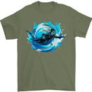 A Woman Scuba Diver Female Diving Mens T-Shirt 100% Cotton Military Green