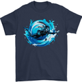 A Woman Scuba Diver Female Diving Mens T-Shirt 100% Cotton Navy Blue