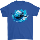 A Woman Scuba Diver Female Diving Mens T-Shirt 100% Cotton Royal Blue