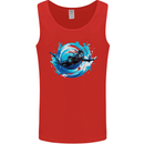 A Woman Scuba Diver Female Diving Mens Vest Tank Top Red