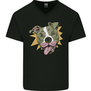 A Yampy Pitbull Dog Mens V-Neck Cotton T-Shirt Black