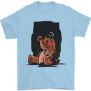 A Zombie Teddy Bear Halloween Mens T-Shirt 100% Cotton Light Blue