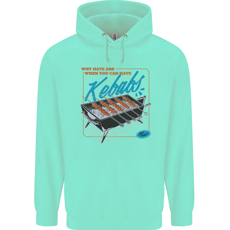 Abs Kebabs Funny Gym Overweight Fat Mens 80% Cotton Hoodie Peppermint