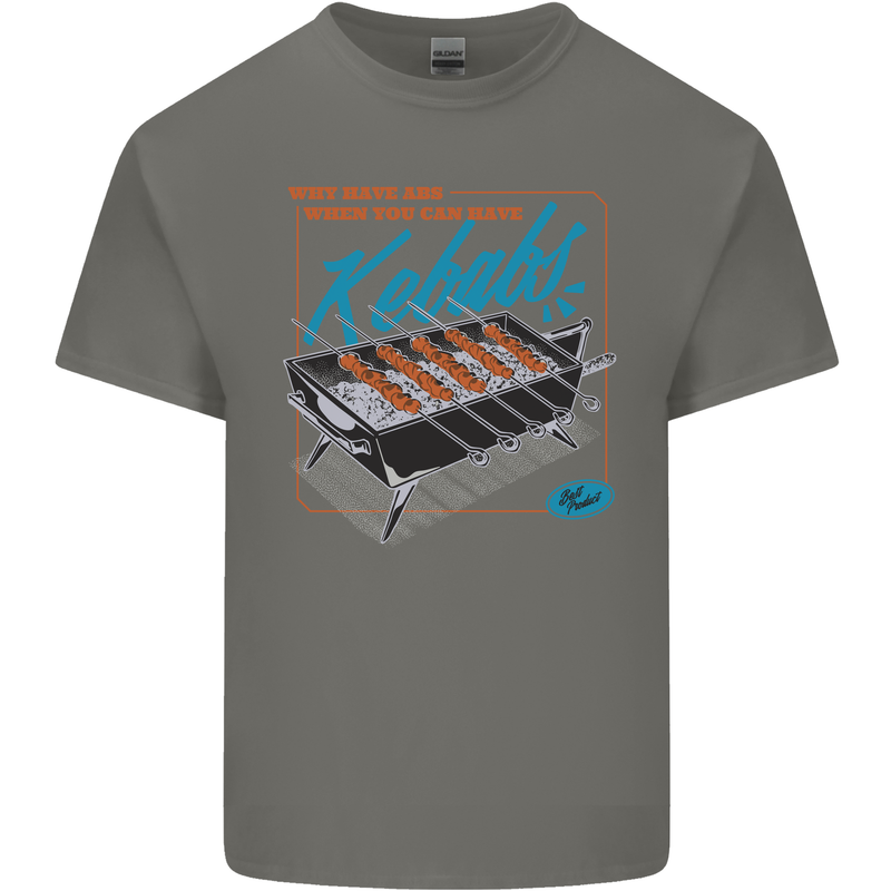 Abs Kebabs Funny Gym Overweight Fat Mens Cotton T-Shirt Tee Top Charcoal