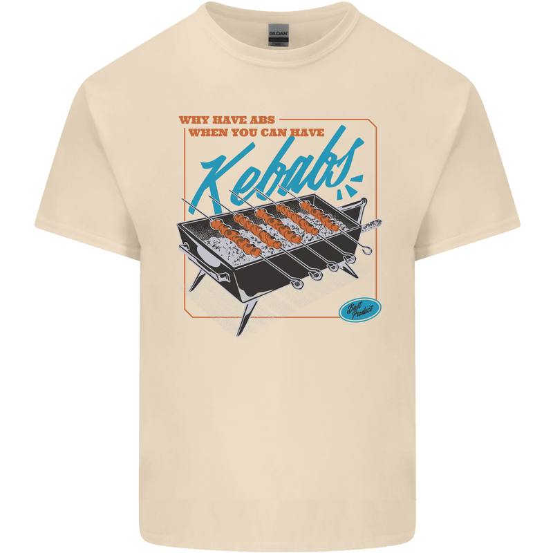Abs Kebabs Funny Gym Overweight Fat Mens Cotton T-Shirt Tee Top Natural