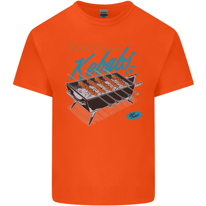 Abs Kebabs Funny Gym Overweight Fat Mens Cotton T-Shirt Tee Top Orange