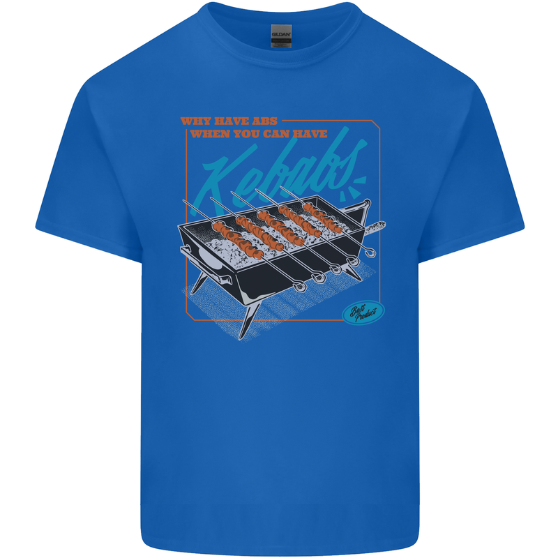Abs Kebabs Funny Gym Overweight Fat Mens Cotton T-Shirt Tee Top Royal Blue