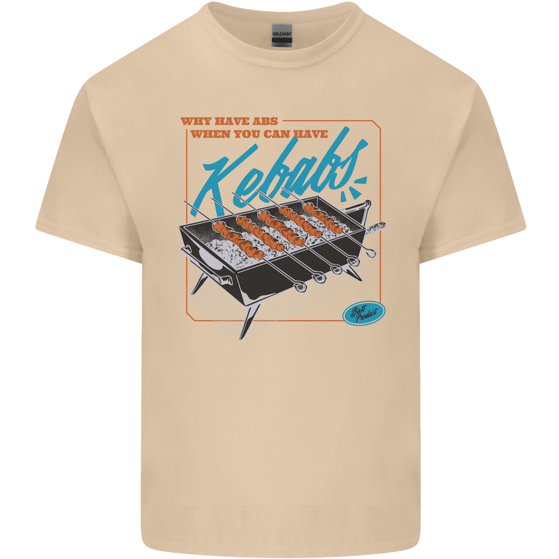 Abs Kebabs Funny Gym Overweight Fat Mens Cotton T-Shirt Tee Top Sand