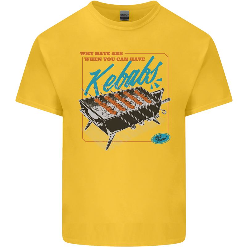 Abs Kebabs Funny Gym Overweight Fat Mens Cotton T-Shirt Tee Top Yellow