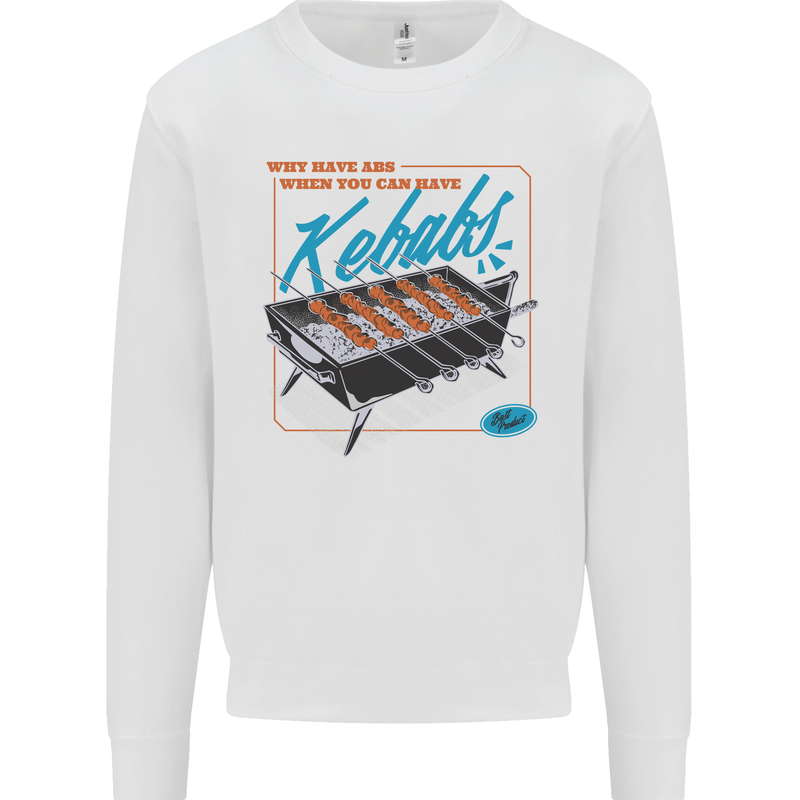 Abs Kebabs Funny Gym Overweight Fat Mens Sweatshirt Jumper White