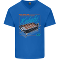 Abs Kebabs Funny Gym Overweight Fat Mens V-Neck Cotton T-Shirt Royal Blue